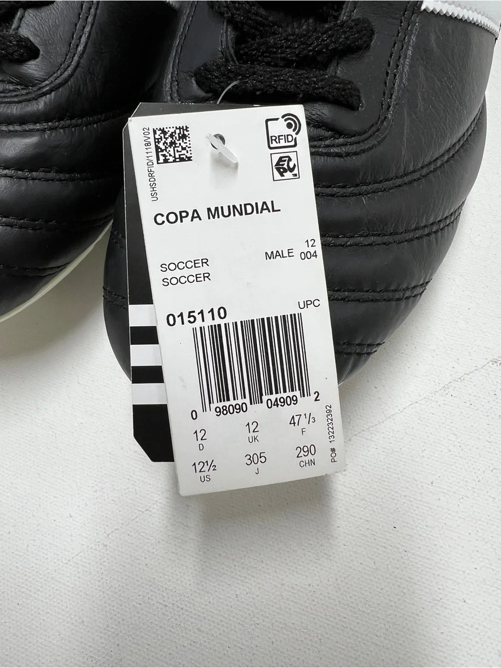 Adidas Copa Mundial Soccer Cleats Men 12.5 Black White Leather Germany NWT